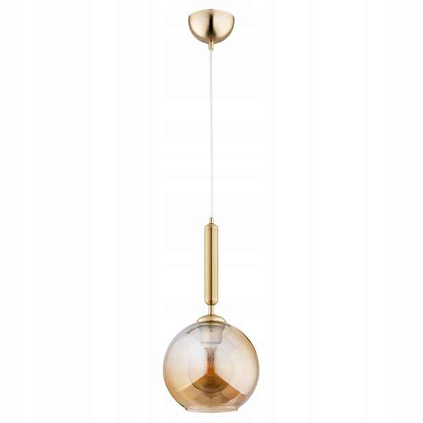 Alfa Grall závěsná lampa koule sklo jantarová zlatá Ø20 E27