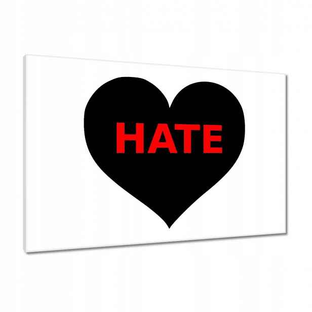 Obrazy 90x60 Černé srdíčko Hate
