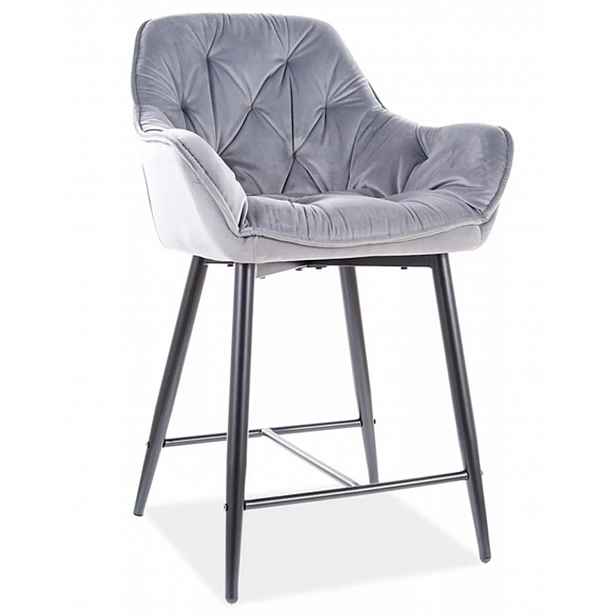 Polobarová židle Cherry H-2 Velvet Šedá
