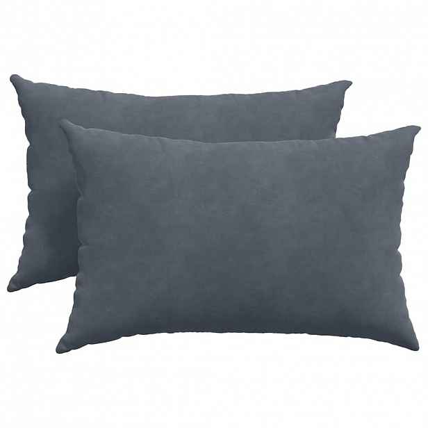 vidaXL Pohovkové polštáře 2 pcs Tmavě šedá 60 x 40 cm Žebrovaná látka