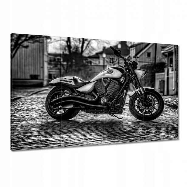 Obrazy 120x80 Černobílé foto motorka