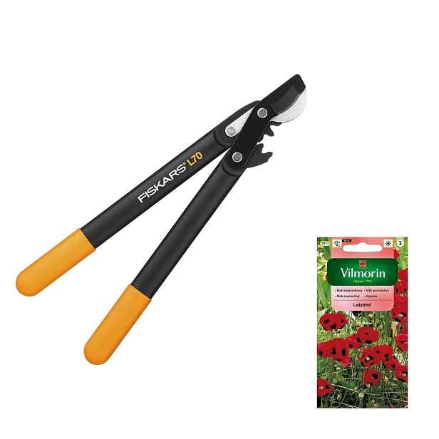 Fiskars Powergear L70 Zahradní nůžky nůžkový dvouruční na větve +dárek semena