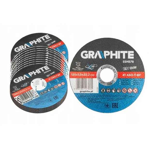 Graphite Řezací kotouče na kov 125x1.0x22.2 mm 100 kusů Kotouč 10X55H578