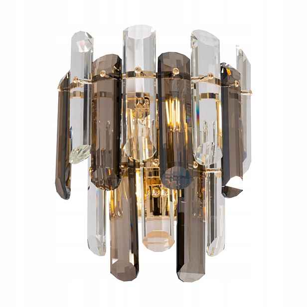 Maytoni nástěnná lampa glamour křišťál flare 2x e14 zlatá