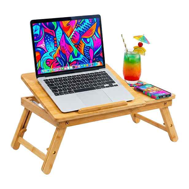 Relaxdays STOJAN Přírodní bambus výškově nastavitelný
