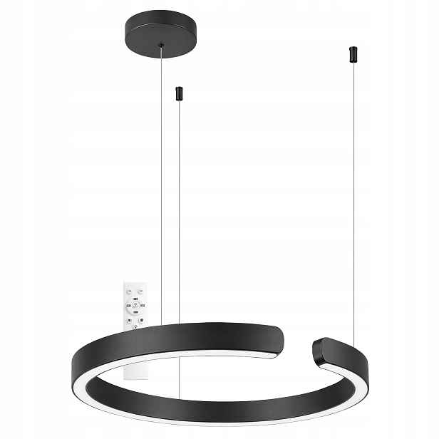 stropní svítidlo Led závěsné 24W Ring Black Černé 3 barvy Dálkový Ovladač