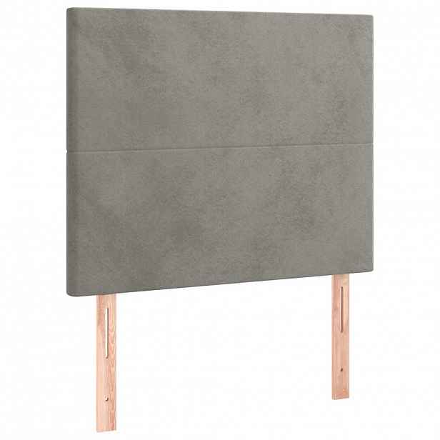 vidaXL Čelo postele světle šedé 90x5x118/128 cm sametové