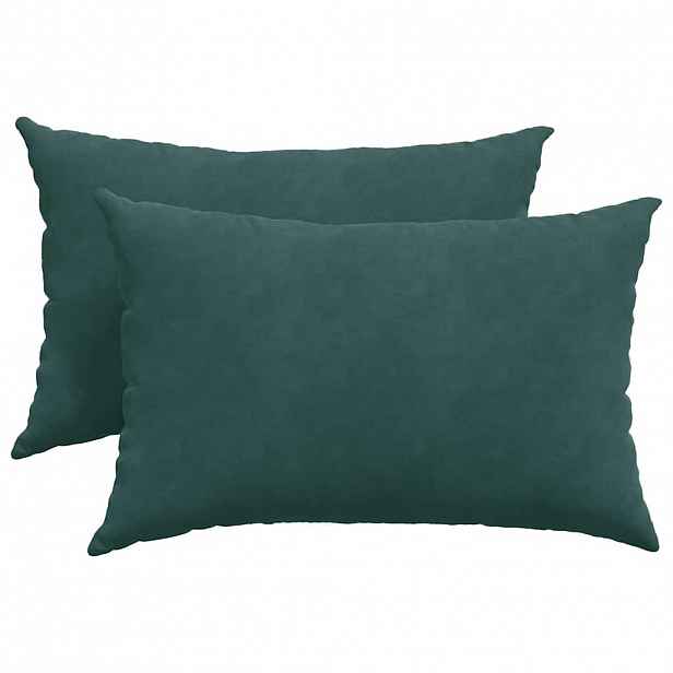 vidaXL Pohovkové polštáře 2 pcs Tmavě zelená 60 x 40 cm