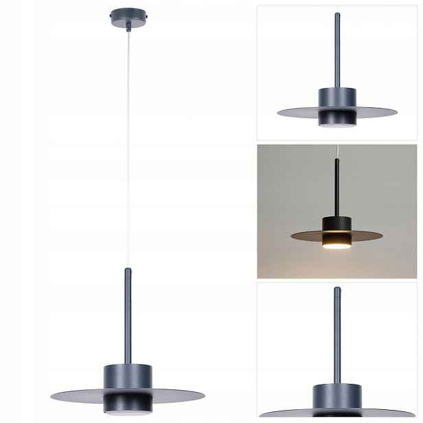 Závěsná lampa šedá Charlie nad psací stůl s náladovým světlem Sigma Lighting