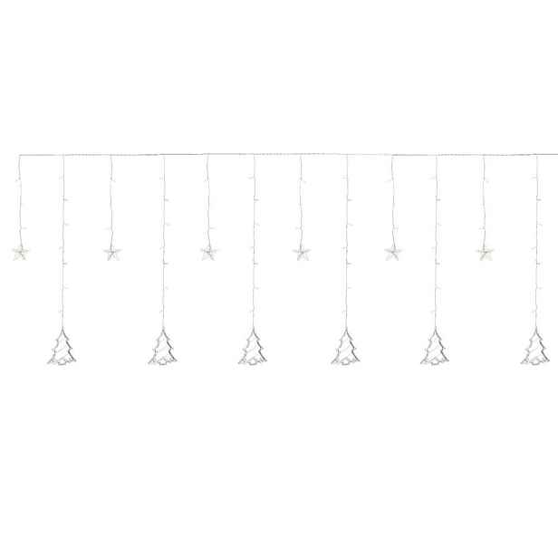 ECD-Germany SVĚTELNÝ ŘETĚZ záclona 220 cm se 138 LED diodami teplá bílá