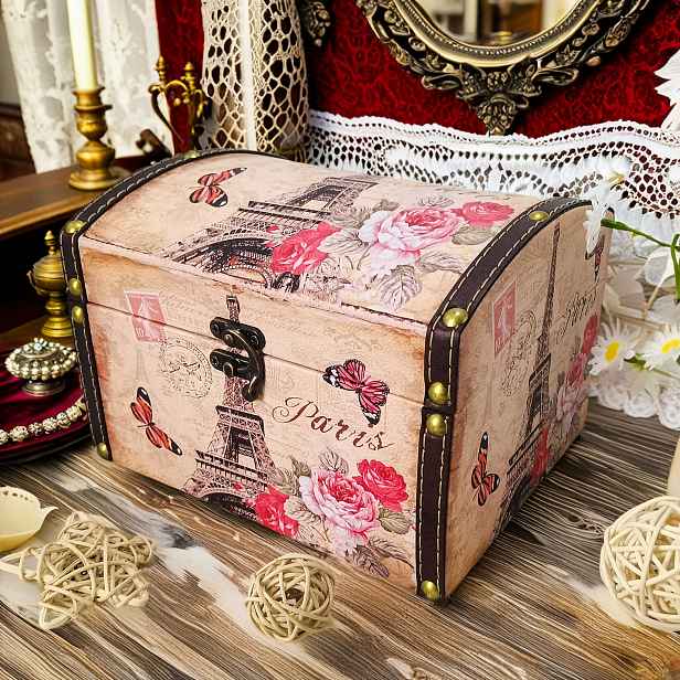 TEMU 1 ks Vintage víceúčelová ručně vyráběná krabička, úložný box na suvenýry, lze uložit mince, drobné šperky, dárky, malé předměty, sběratelské