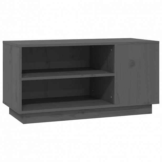 vidaXL TV skříňka šedá 80 x 35 x 40,5 cm masivní borové dřevo