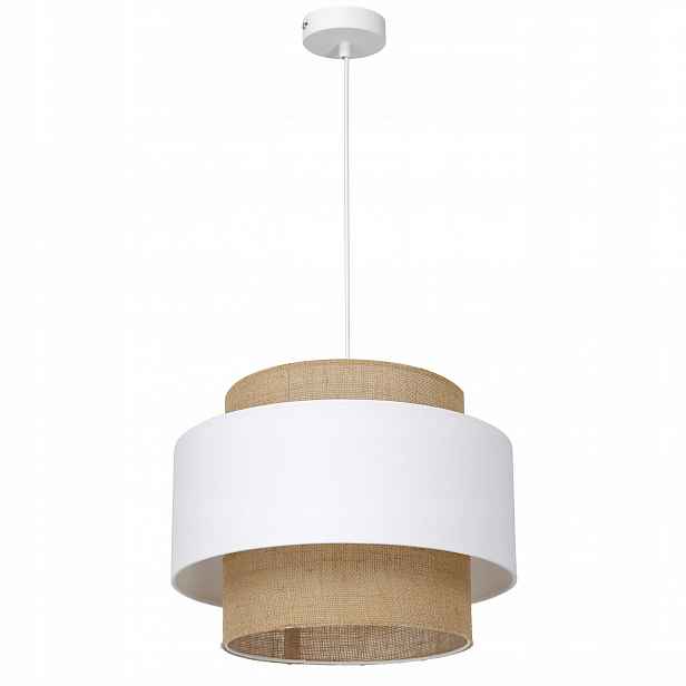 Závěsná Lampa Jutová 35 CM Bílá Přírodní