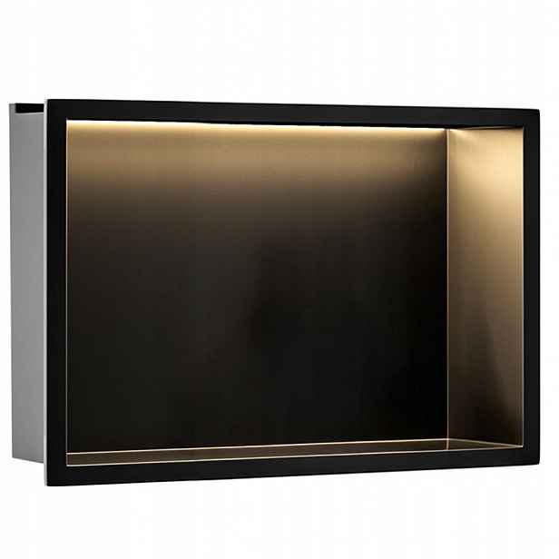 Rea Led polička 30x45x10 cm černá