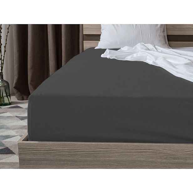 Jersey prostěradlo HIGHFIT tmavě šedé 90 x 200 cm