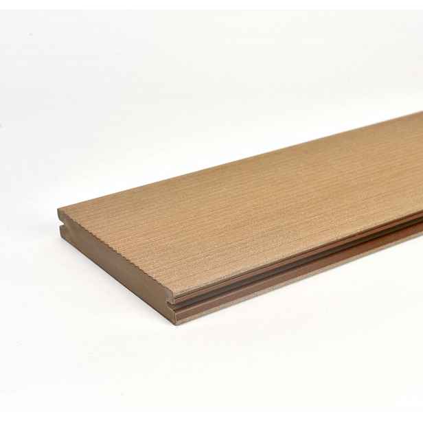 Prkno terasové dřevoplastové Twinson Massive odstín vlašský ořech 140x20×6000 mm