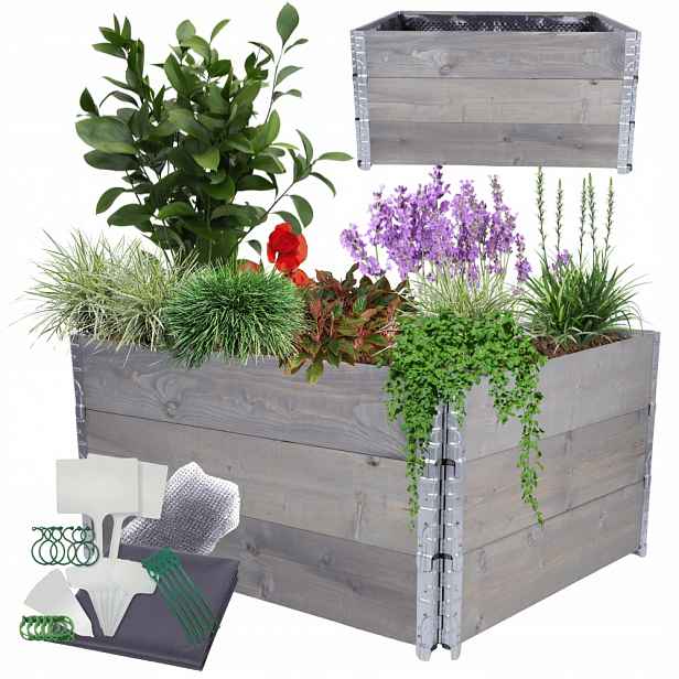 Regulovatelný kaskádový záhon zeleninový záhon 60x120x100 impregnace Fólie Kelímky