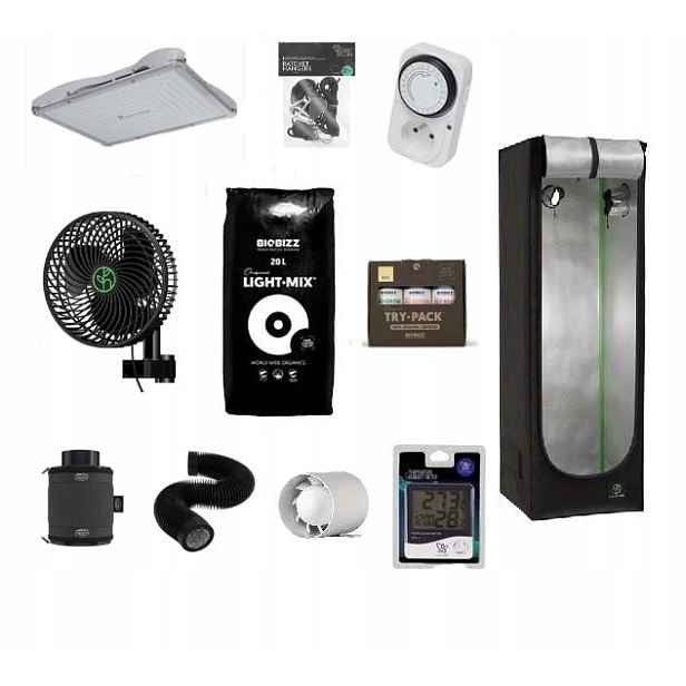 Sada pro pěstování growboxů Herbgarden 60x60x180 +Lampa Luckygrow X-series 100W