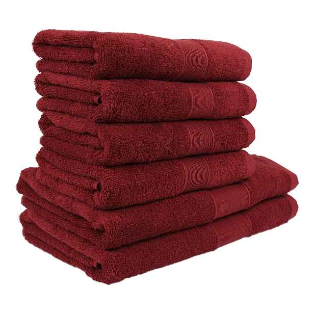 TOP Set ručníků a osušek AURA COLLECTION 6 kusů - Temně červená