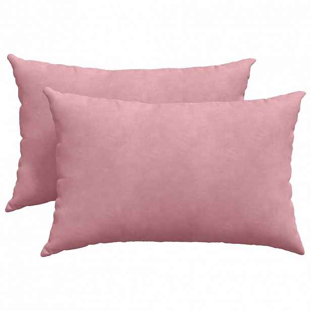 vidaXL Pohovkové polštáře 2 pcs Růžová 60 x 40 cm Žebrovaná látka