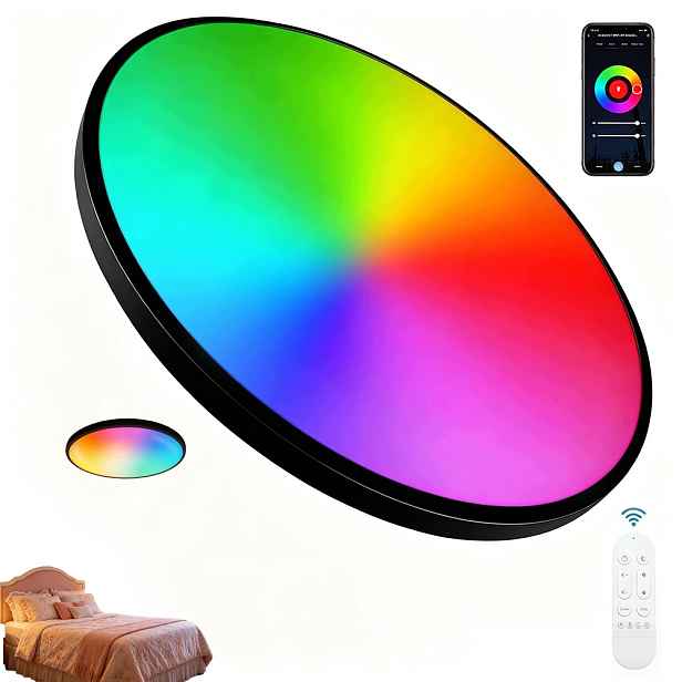Lampa Stropní Svítidlo Led Rgb Bílá Cct 2700K-6500K Wifi Tuya Dálkový Ovladač Rf Aplikace