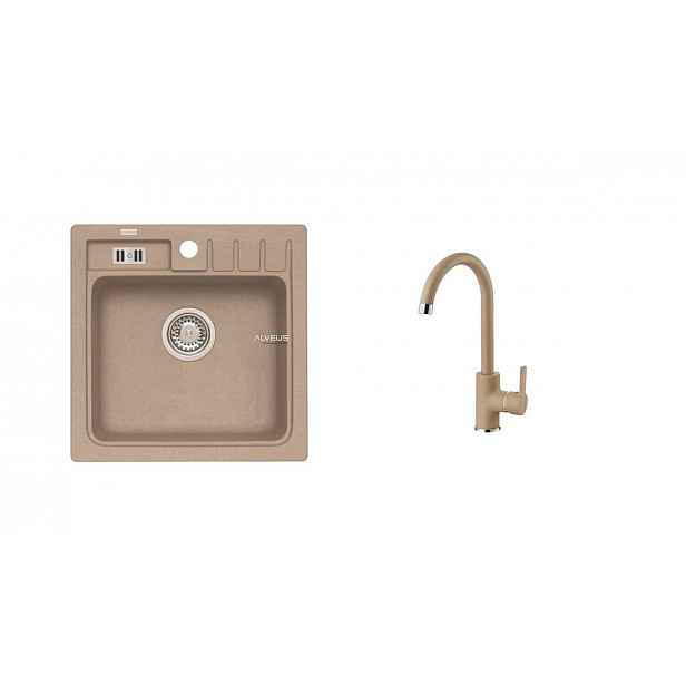 Set dřezu a baterie Alveus Niagara 20 + Tonia / 55 beige SETA102