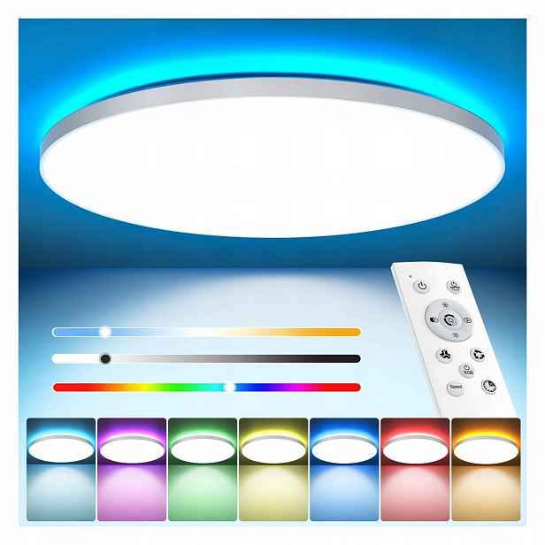 Stropní Svítidlo Led Rgb Lampa Moderní Inteligentní Dálkový Ovladač Stmívatelná Vodotěsná
