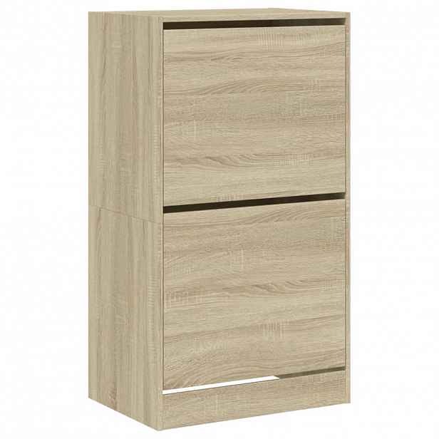 vidaXL Botník se 2 výklopnými zásuvkami dub sonoma 60 x 42 x 108 cm