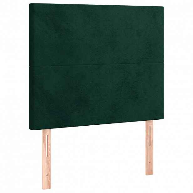 vidaXL Čelo postele tmavě zelené 90x5x118/128 cm sametové