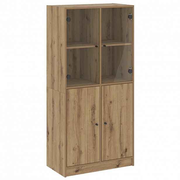 vidaXL Highboard s dvířky dub artisan 68x37x142 cm kompozitní dřevo