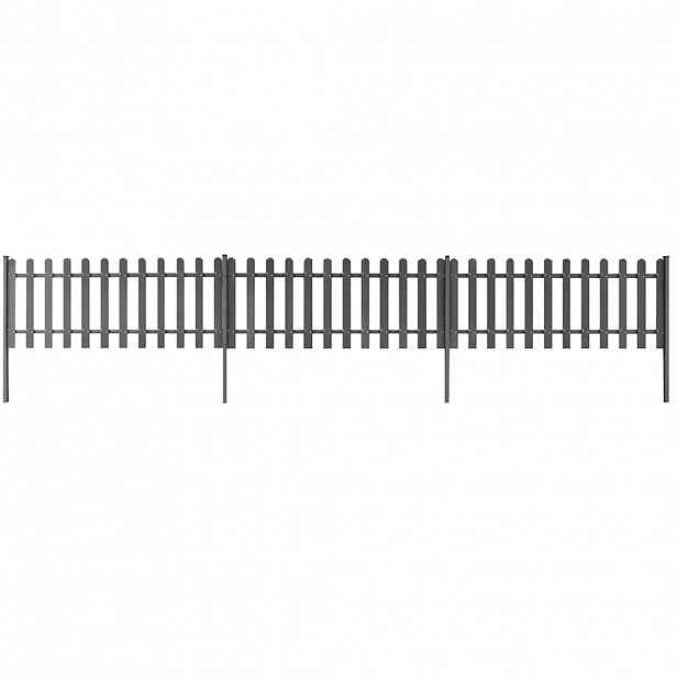 vidaXL Laťkový plot se sloupky 3 ks WPC 600 x 60 cm