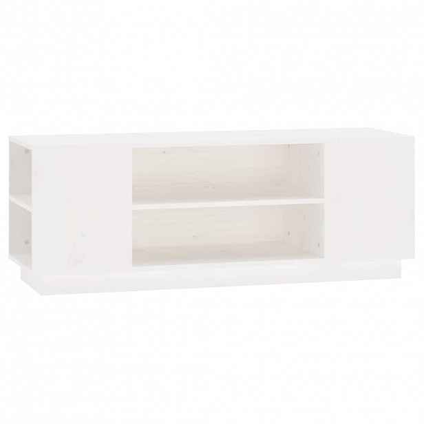 vidaXL TV skříňka bílá 110 x 35 x 40,5 cm masivní borové dřevo