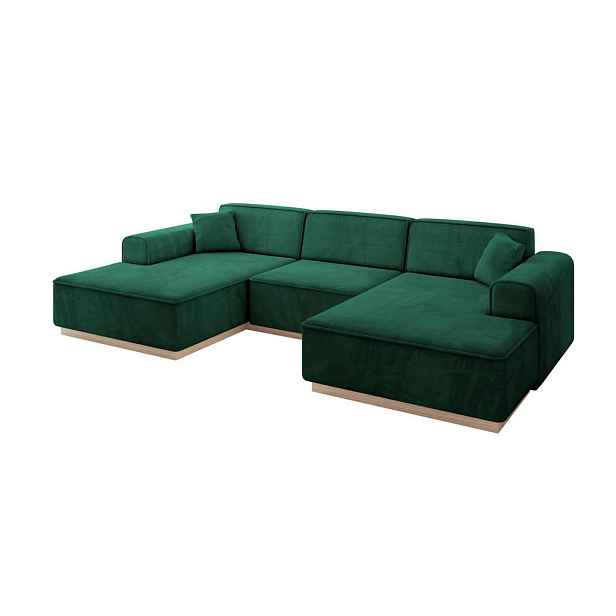 ALTDECOR SEDACÍ SOUPRAVA ve tvaru U IREA-U1 301x165x80 Zelená Velur