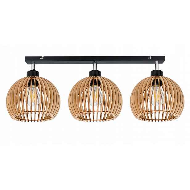 Lampa stropní svítidlo stropní pohyblivý lustr Loft stínidlo koule 36 Dřevo na 3x e27