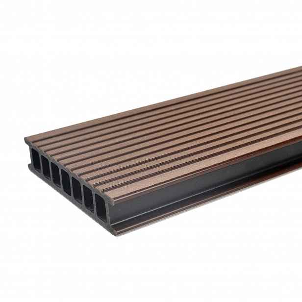 Prkno terasové dřevoplastové Twinson Terrace odstín lískový ořech 140x28×4000 mm