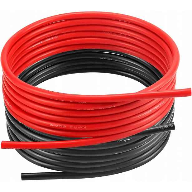 Sada silikonových kabelů 13AWG, prémiový elektrický kabel 10 m