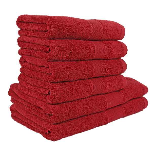 TOP Set ručníků a osušek AURA COLLECTION 6 kusů - Červená