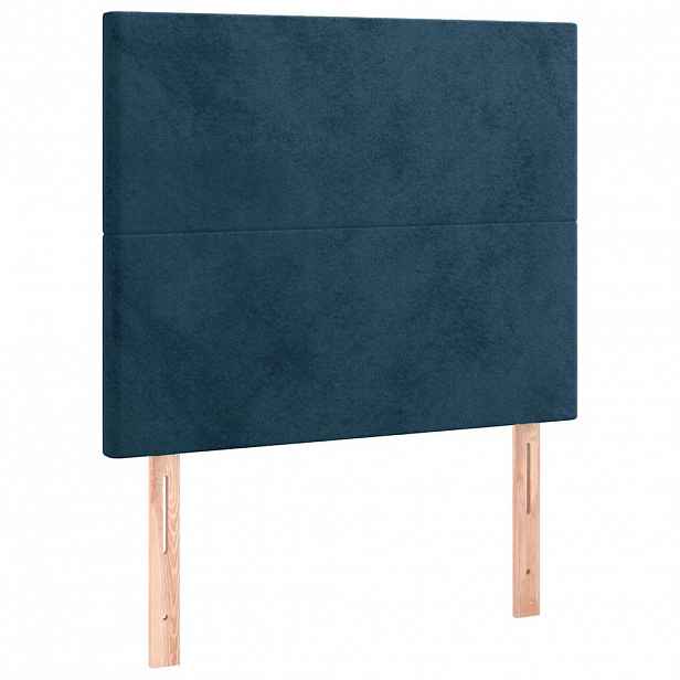 vidaXL Čelo postele tmavě modré 90x5x118/128 cm sametové
