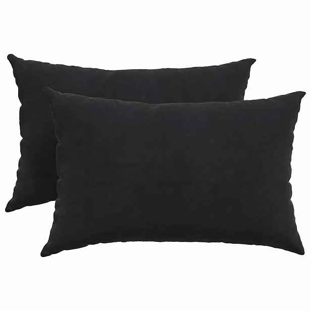 vidaXL Pohovkové polštáře 2 pcs Černá 60 x 40 cm Žebrovaná látka