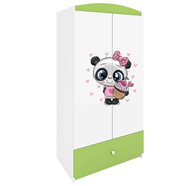 Kocot kids Dětská šatní skříň BABYDREAMS Panda zelená