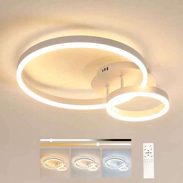 Led Stropní Svítidlo Lustr Bílý Kulatý Moderní s Dálkovým Ovládáním do Obýváku 42W