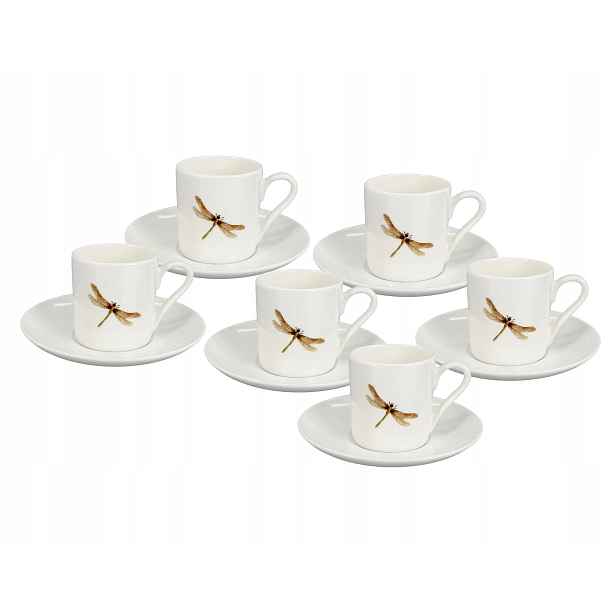Set 6ks porcelánový šálek Mini Vážka 70 ml by inspire