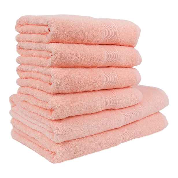 TOP Set ručníků a osušek AURA COLLECTION 6 kusů - Broskvová