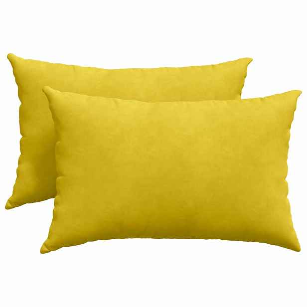 vidaXL Pohovkové polštáře 2 pcs Žlutá 60 x 40 cm Žebrovaná látka