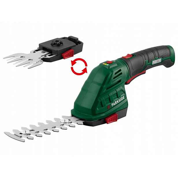 Akumulátorové elektrické nůžky Na Trávy Keřů 2v1 12 cm 4 V Parkside