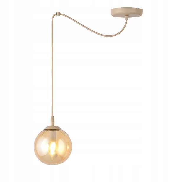 Emibig Gigi závěsná lampa béžovo-medová skleněná koule 1xE14 10W