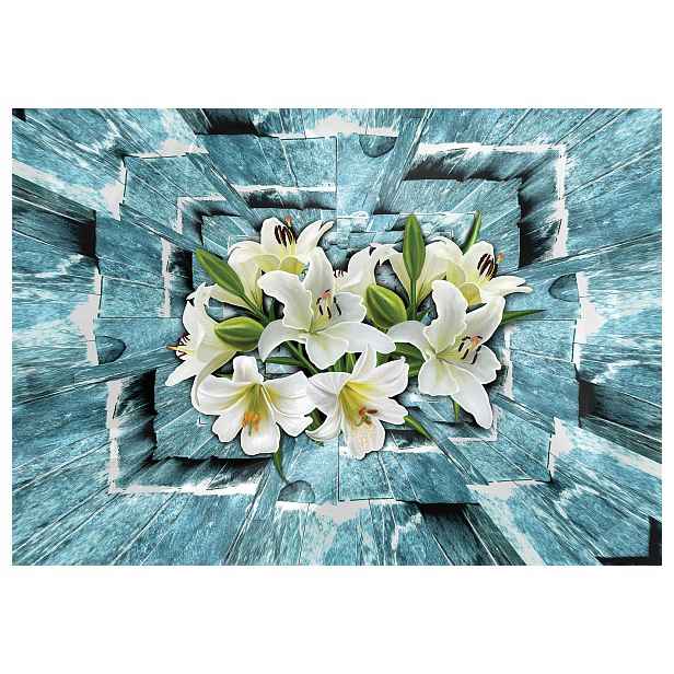 Fototapeta Lilie bílá elegance dřevo abstrakce vinylová 254x184 lepidlo
