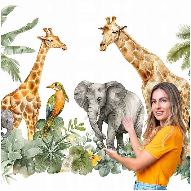 Fototapeta Pro Děti Džungle safari divoká zvířata 490x280 DS03F