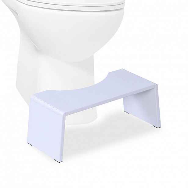 Relaxdays WC-STOLIČKA Bílá bambus skládací