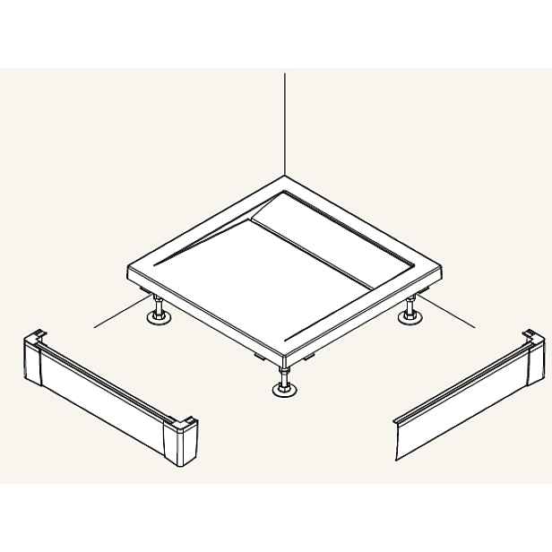 Ronal PWIL08012004 Rohový panel hliníkový pro vaničku 80 x 120 x 9;5 cm - bílý (Sanswiss)